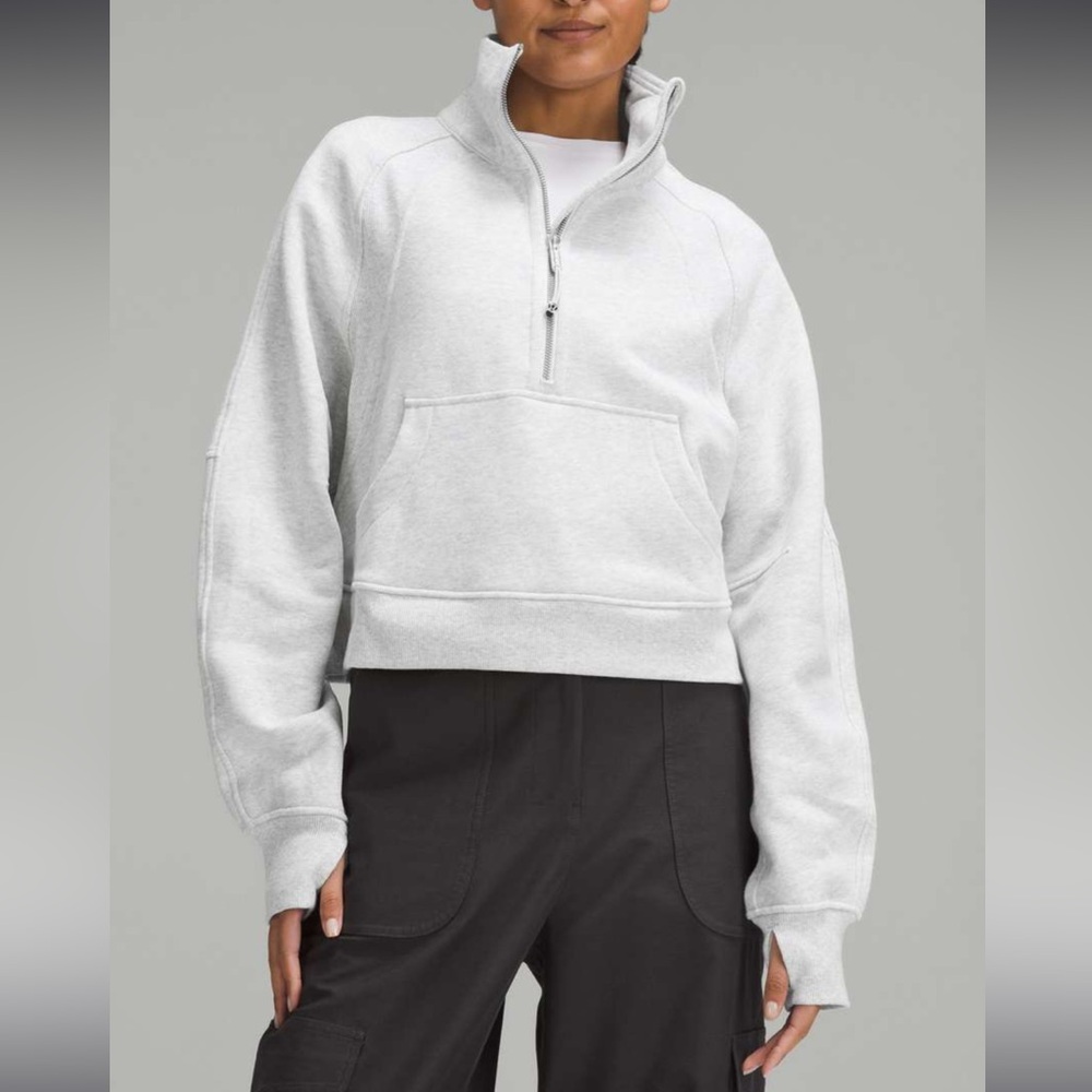Lululemon Scuba Oversized Heathered Gray Funnel Neck Sweatshirt - xs/s